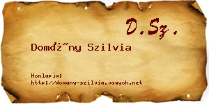 Domány Szilvia névjegykártya