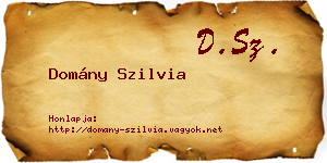 Domány Szilvia névjegykártya